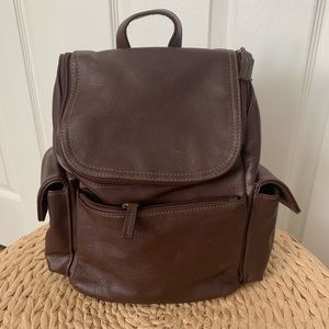 BROWN LEATHER MINI BACKPACK